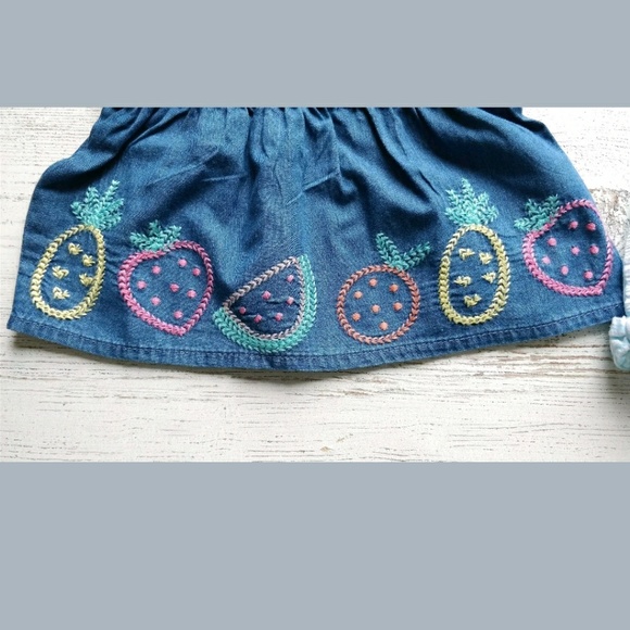 Gymboree Baby Girl Top Embroider Fruit Pineapple - Picture 2 of 6